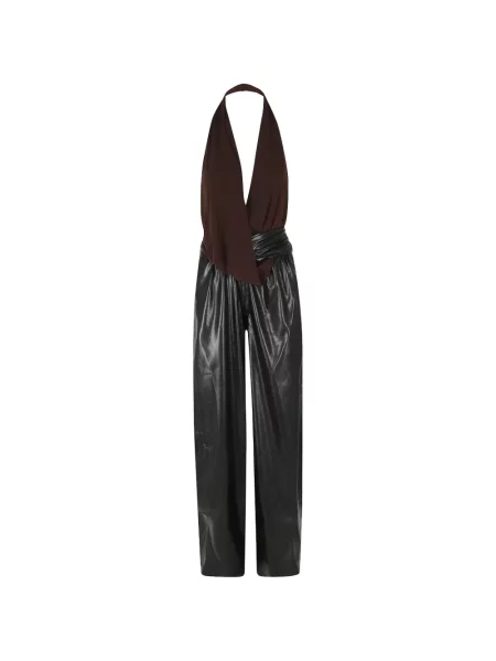 Salopetă The Andamane drapată cu gât halter negru