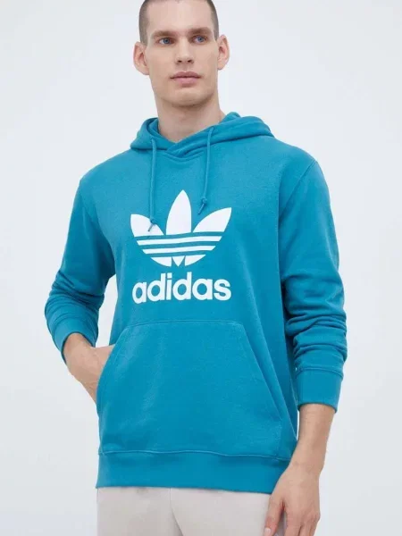 Суичър с качулка Adidas Originals с качулка с принт