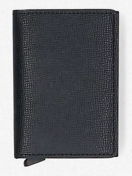 Secrid portofel de piele SC.BLACK-BLACK negru
