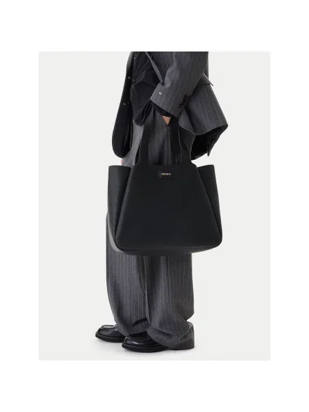 HUGO geantă shopper pentru femei cu imitație de piele Orin_Tote negru