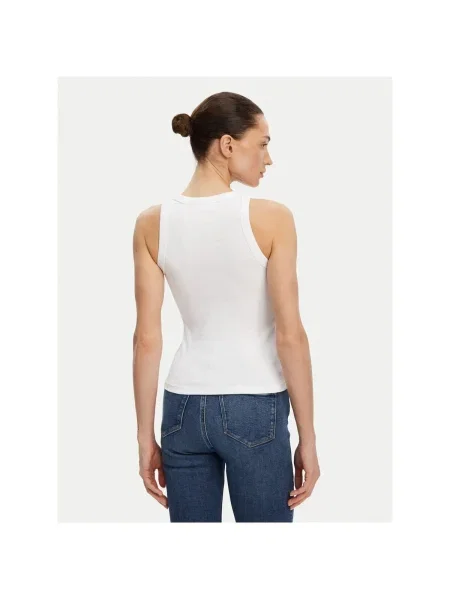 Tank top Calvin Klein Jeans Monologo Rib Tank Top White XS biela