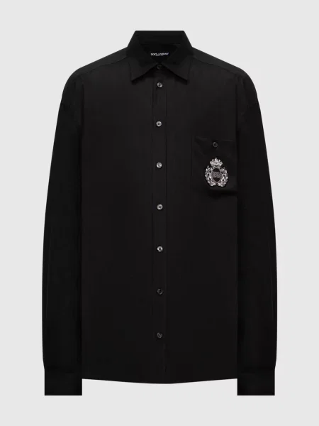 Льняная рубашка Dolce&gabbana черная