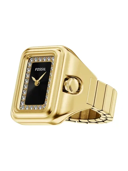 Prstan z vgrajeno uro Fossil zlata