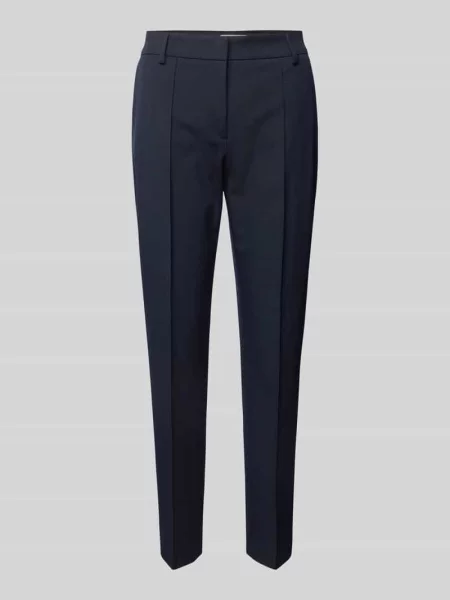 Spodnie materiałowe o skróconym kroju slim fit Christian Berg Woman Selection granatowe