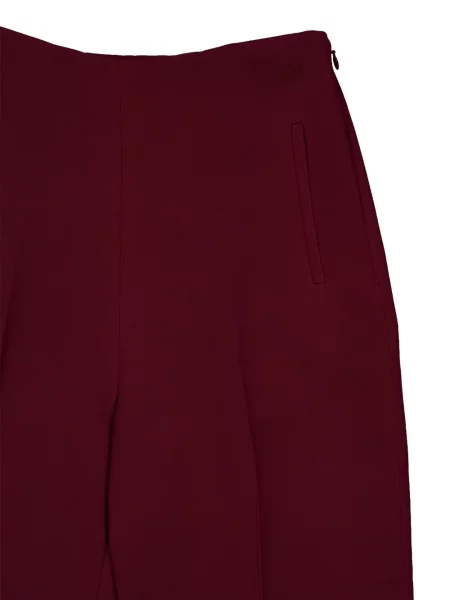 Pantaloni Roland Mouret de mătase roșu