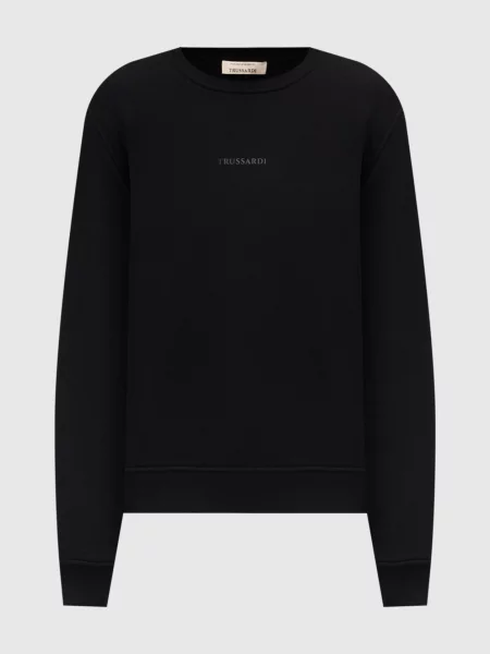 Світшот з фактурним логотипом Trussardi чорний