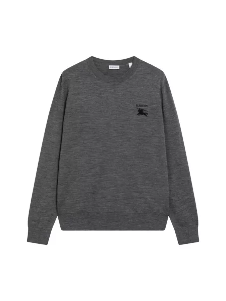 Sweter Burberry wełniany szary