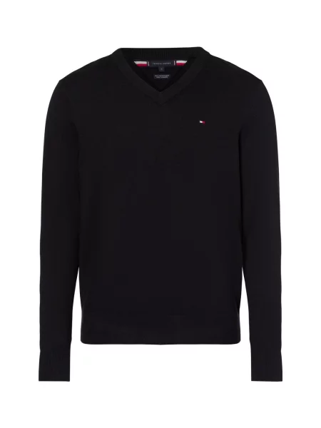 Tommy Hilfiger Sweter z dodatkiem kaszmiru Mężczyźni jednolity M czarny