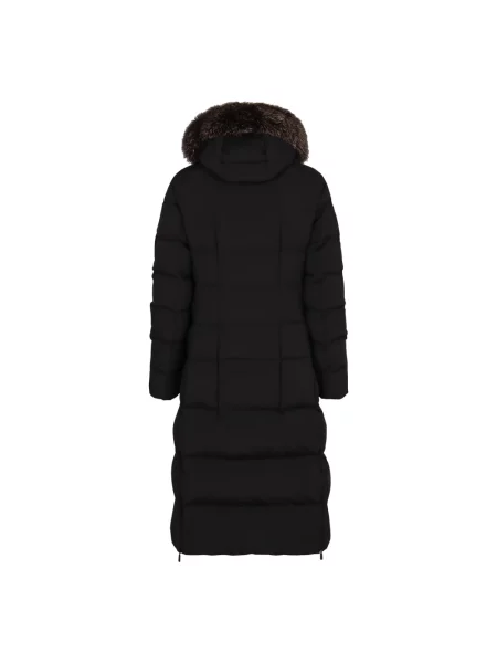 Lniany płaszcz Moorer z kapturem czarny