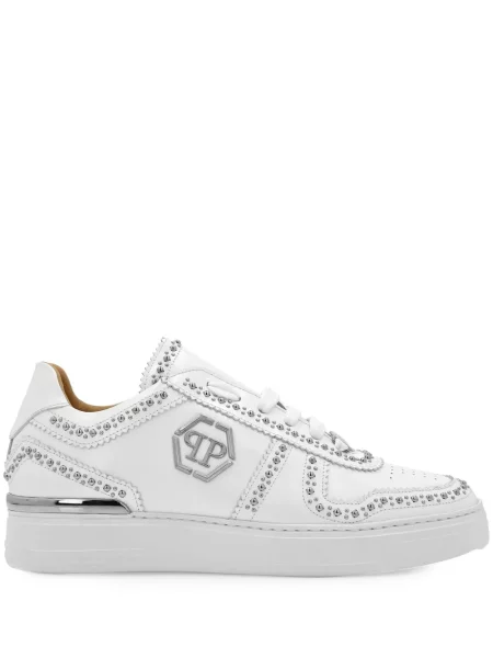 Sneakerși Philipp Plein din piele alb