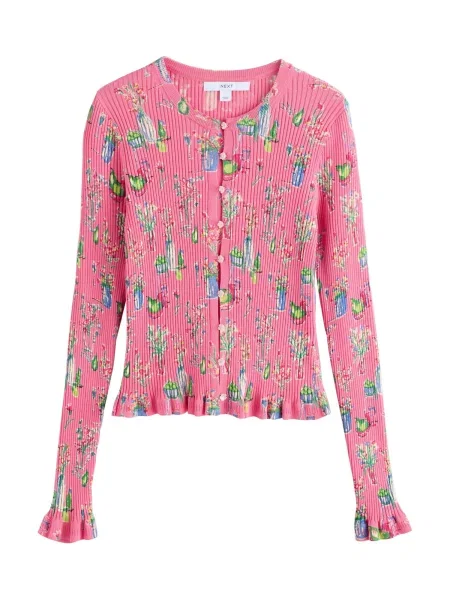 Next Geacă tricotată aqua / verde neon / roz albastru