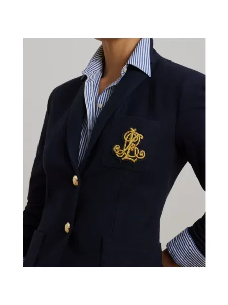 Marynarka Lauren Ralph Lauren żakardowa niebieska