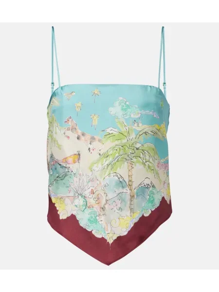 Top Alemais de mătase cu imagine