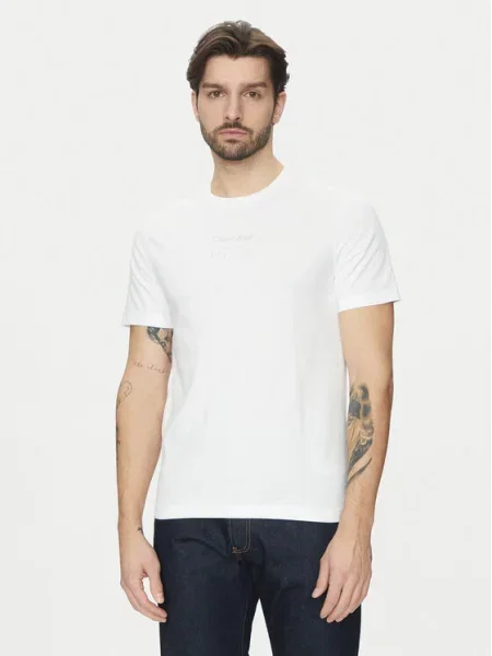 Calvin Klein Tričko Editorial Logo biela