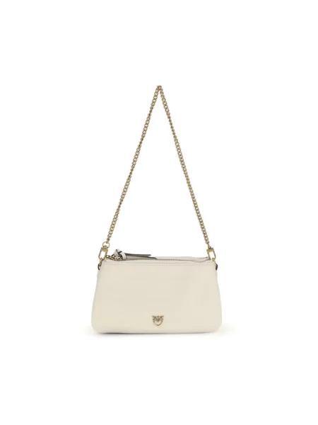 Mała mały torebka skórzana Pinko beżowa