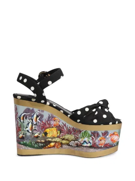 Sandale Dolce & Gabbana cu buline negru