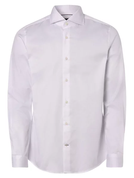 JOOP! Koszula Mężczyźni Slim Fit jednolity kołnierzyk włoski 40 biały