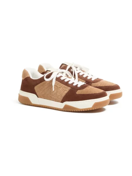 Sneakersy Valentino Open skórzane brązowe