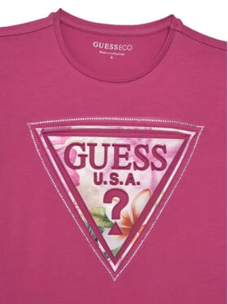Guess Marškinėliai Relaxed Fit rožinė