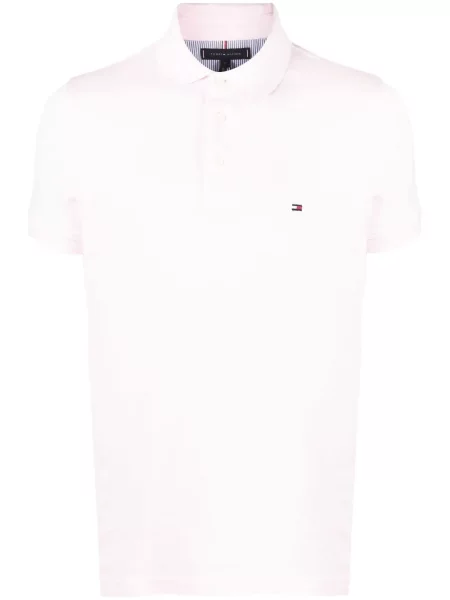 Polo Tommy Hilfiger cu broderie roz
