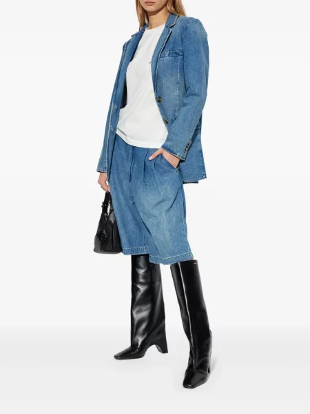 Warstwowe jeansy Michael Michael Kors garniturowe z nadrukiem niebieskie