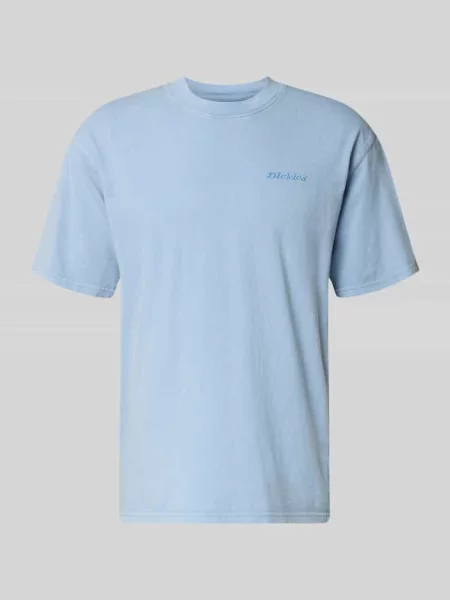 T-shirt z okrągłym dekoltem i wyhaftowanym logo Dickies niebieska