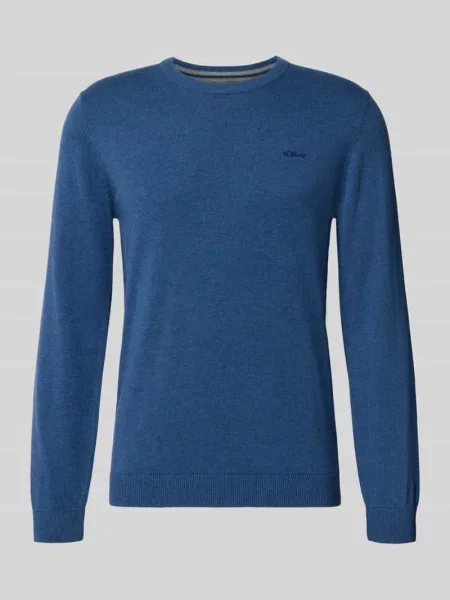 Sweter w kroju regular fit z czystej bawełny S.oliver Red Label granatowy