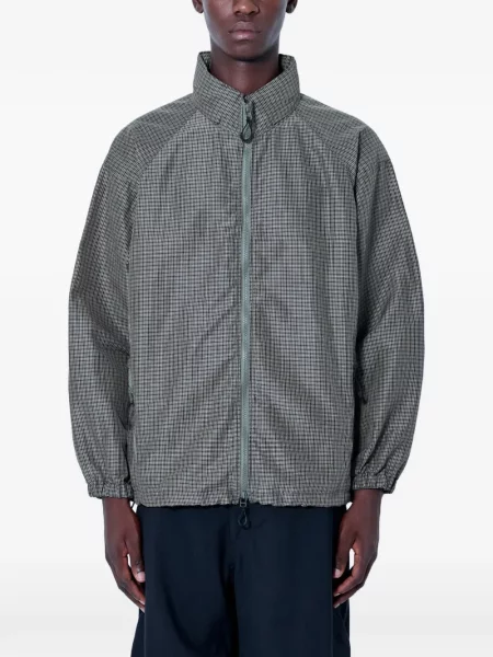 Geacă Comme Des Garçons Homme în carouri cu glugă verde
