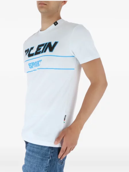 Спортна тениска Plein Sport с принт с кръгло деколте бяло