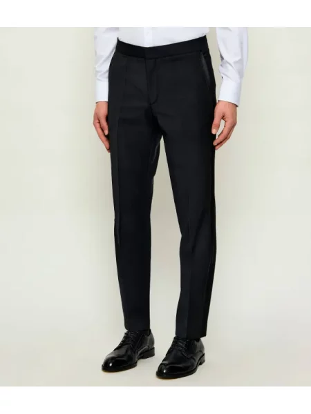 HUGO de lână pantaloni | extra slim fit negru