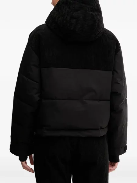 Jeździć na nartach kurtka narciarska Ea7 Emporio Armani sztruksowa z kapturem czarna