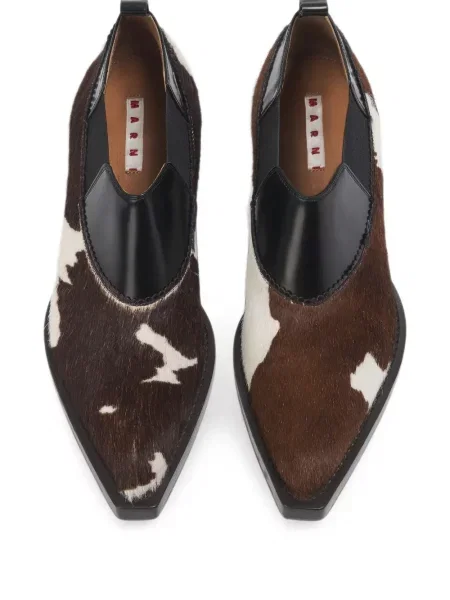 Botine Marni cu imagine maro