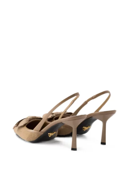 Pantofi cu toc Prada slingback maro