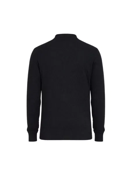 Sweter Paolo Pecora wełniany z długim rękawem czarny