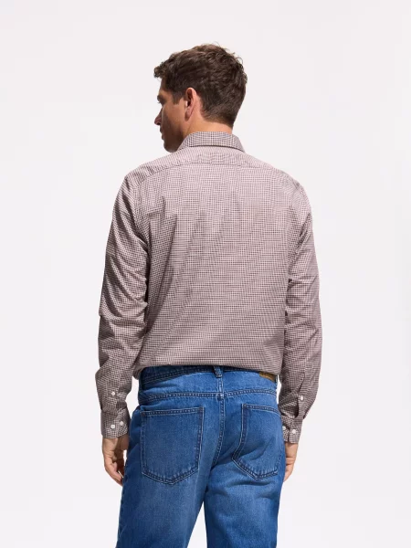 Reserved Картата сорочка regular fit коричневий