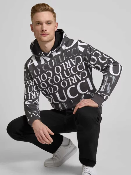 Bluza z kapturem Carlo Colucci czarna