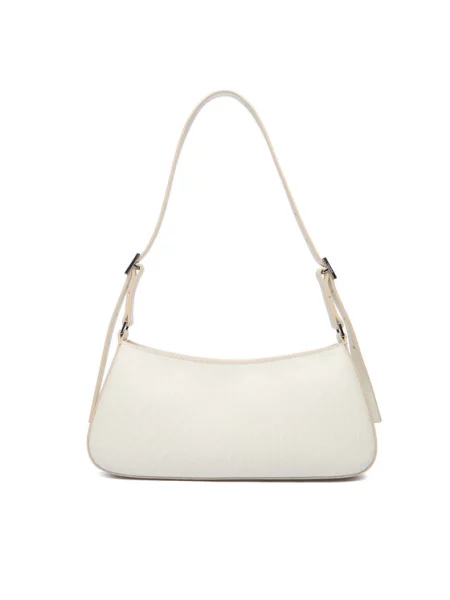 Τσάντα Calvin Klein Emblem Aop Small Shoulder Bag Εκρού λευκό