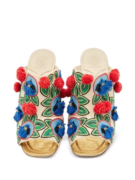 Papuci tip mules Tory Burch cu broderie