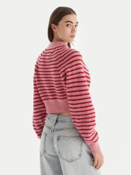 Tommy Jeans Sveter Badge ružová