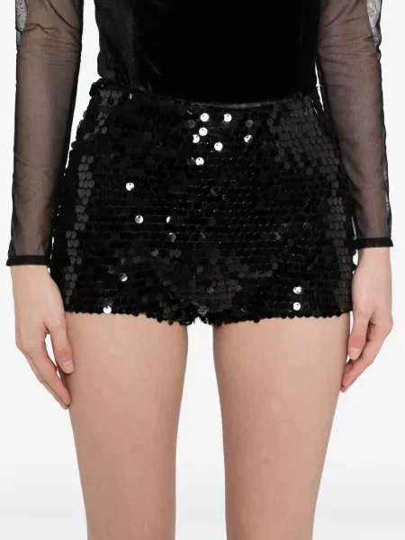 Pantaloni scurți Xenia Magera cu paiete negru