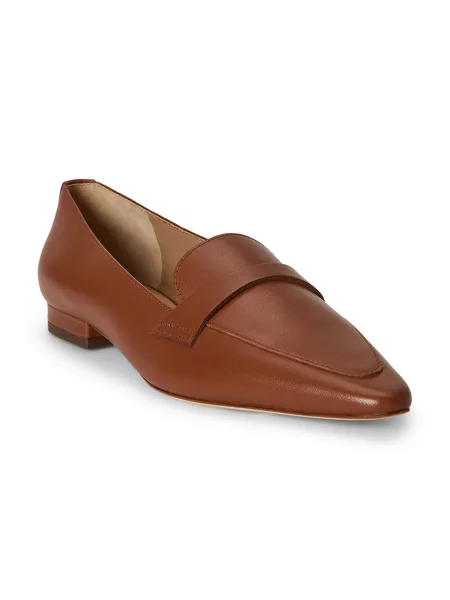 Lauren Ralph Lauren mokasini usnjeni Audri Loafer rjava