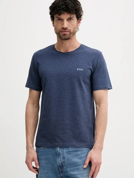 BOSS lounge t-shirt ανδρικό από με ελαστάν Mix&Match T-Shirt R μπλε