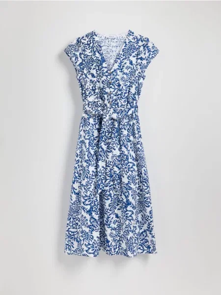 Reserved sukienka midi z granatowy