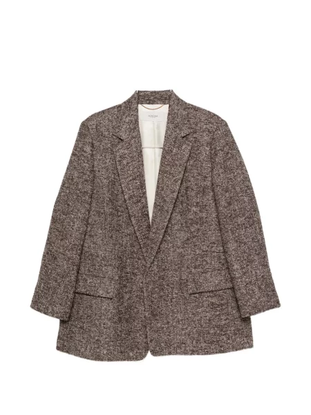 Sacou Agnona din tweed cu rever maro