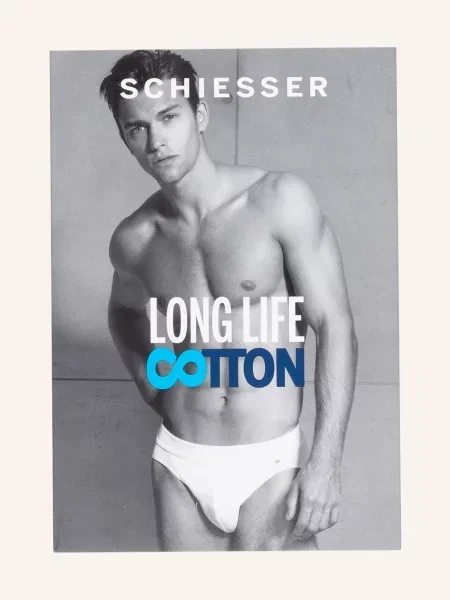 Schiesser Slipy Long Life Cotton černá