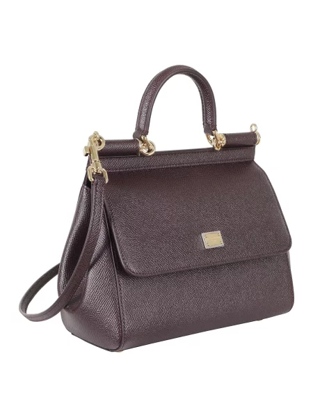Torebka Dolce And Gabbana skórzana fioletowa