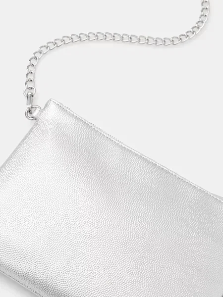 Kopertówka Valentino Bags skórzana szara