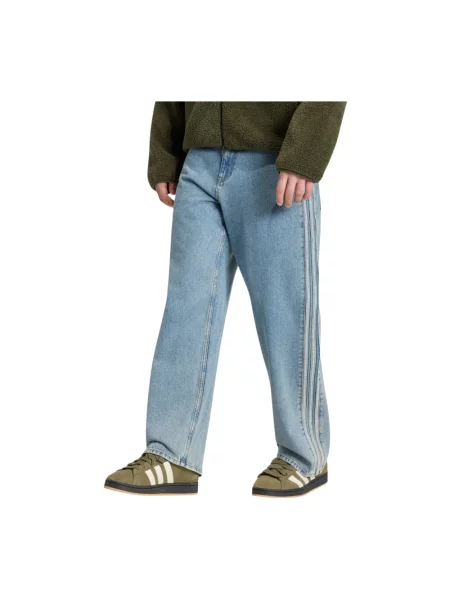 Pants adidas Firebird Adicolor Denim Jeans MID-RISE Straight Leg Worn Blue Denim 32 niebieskie