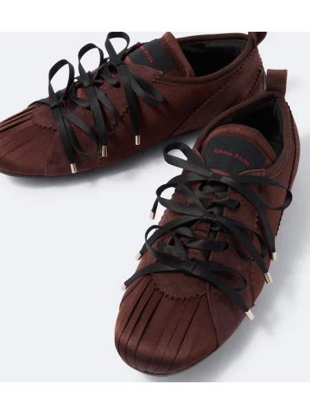 Sneakerși Simone Rocha din piele de căprioară maro