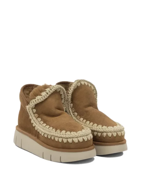 Botine Mou din piele de căprioară maro
